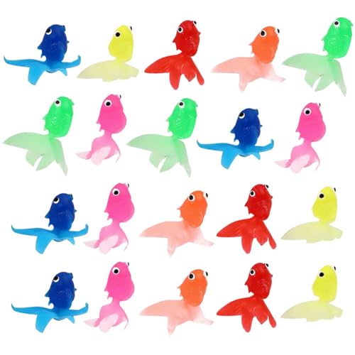FRCOLOR 20 Stück Künstliche Goldfische Realistische Dekoration für Aquarien Umweltfreundliches TPR Material Lebendige Farben für Einfach zu Reinigen von FRCOLOR