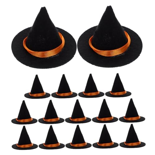 FRCOLOR 20 Stück Mini Filz Hexenhüte Kleine Zauberer Hüte für DIY Halloween Dekoration Flaschenaufsätze Puppen Accessoires Partydeko Langlebig Kompakt Vielseitig Verwendbar von FRCOLOR
