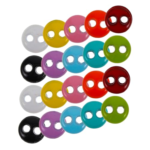 FRCOLOR 20 Stück Mini Knöpfe für Puppenkleidung Bunte Kunststoffknöpfe Runde Fasteners für DIY Basteln und Nähzubehör für Kleine Puppenoutfits von FRCOLOR