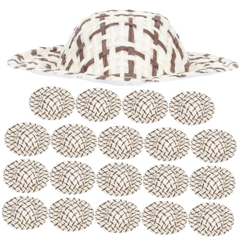 FRCOLOR 20 Stück Mini Woven Doll Hats Duftfreies DIY Puppenhut Zubehör für Kindergeburtstage Bastelprojekte und Puppenhaus Dekoration Bunten Farben von FRCOLOR