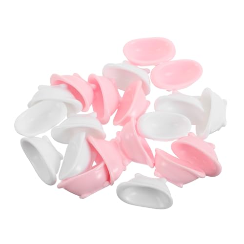 FRCOLOR 20 Stück Miniatur Badewannen Kunststoff Badezuber Realistisch für Puppenhaus Badezimmer Dekoration DIY Micro Landschaft Ornamente Weiß Rosa von FRCOLOR