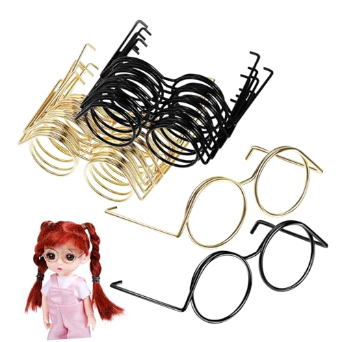 FRCOLOR 20 Stück Miniatur Puppenbrillen aus Metall mit Drahtgestell Goldene Schwarze Brillen für Puppenmode und Bastelprojekte FRCOLOR 20 Stück Miniatur Puppenbrillen aus Metall mit Drahtgestell Goldene Schwarze Brillen für Puppenmode und Bastelprojekte von FRCOLOR