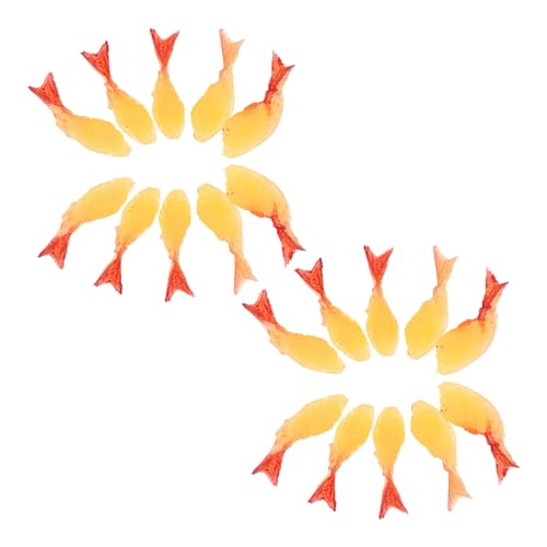 FRCOLOR 20 Stück Miniatur Tempura Shrimp Modell Realistische Mini Fried Shrimp für Puppenhaus Dekoration DIY Bastelprojekte Sicheres und Langlebiges für Kreatives Spiel von FRCOLOR