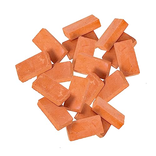 FRCOLOR 20 Stück Miniatur Ziegelsteine Rote Rechteckige Bausteine für Mikrolandschaftsdekoration DIY Gebäude Accessoires für Sandtisch Garten und Modellbau von FRCOLOR