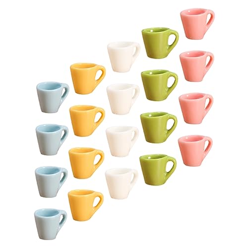 FRCOLOR 20 Stück Miniaturbecher Teiliges Dolly House Ornament Realistische Mini Tassen für Puppenhaus Deko für Miniatur Szenen und Kreative Bastelprojekte von FRCOLOR