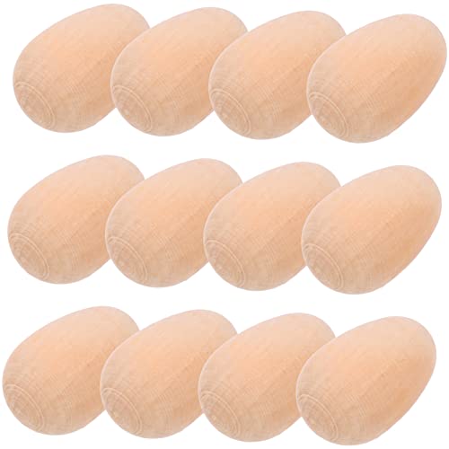 FRCOLOR 20 Stück Ostern Holz Eier Künstliche Holz Eier zur Dekoration DIY Simulationseier für Verschiedene Anlässe und Bastelprojekte von FRCOLOR