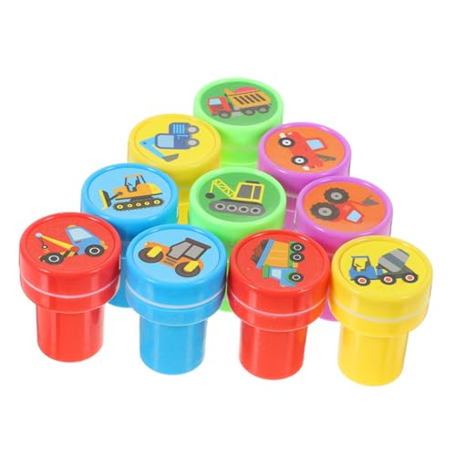 FRCOLOR 20 Stück Teiliges Construction Trucks Stempel für Bagger Baustellenfahrzeuge Partygeschenke und Belohnungen Kreatives Basteln und Schulprojekte für Kindergeburtstage und von FRCOLOR
