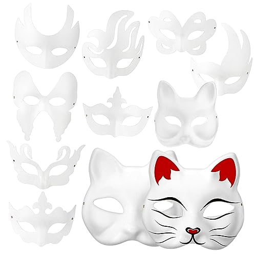 FRCOLOR 20 Stück Teiliges DIY Papiermasken für Frauen Unbemalte Leichte Cosplay Masken für Karneval Fasching Halloween Dekorative Bastelmasken Komfortabel und Langlebig von FRCOLOR