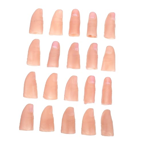 FRCOLOR 20 Stück Teiliges Daumen Fingerlinge aus Vinyl Realistische Falsche Finger mit Nägeln Flexibel Leicht Tragbar Vielseitig für Zaubertricks und Kreative Illusionen für und von FRCOLOR