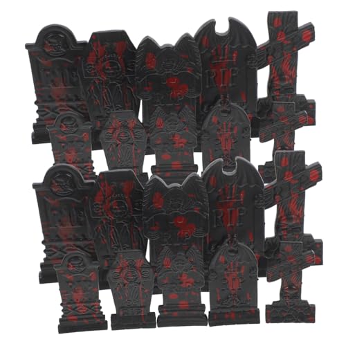 FRCOLOR 20 Stück Teiliges Halloween Grabstein Leichte Miniatur Grabsteine Verschiedene und Realistische Friedhofsdekoration für Halloween Partys und Outdoor von FRCOLOR