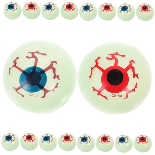 FRCOLOR 20 Stück Teiliges Halloween Plastische Blutige Leuchtaugen Requisiten Realistische Runde Gruselige Augen Umweltfreundlich für Halloween Partydekoration und Partyzubehör von FRCOLOR