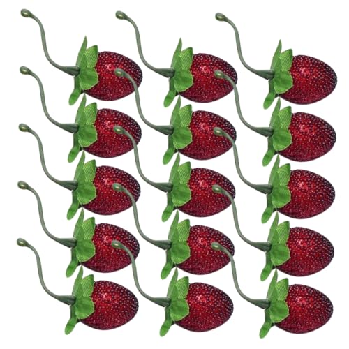 FRCOLOR 20 Stück Teiliges Künstliches Erdbeer Deko Realistische Simulation Natürlicher Wilderdbeeren für Party Supply Dekoration Obstschale und DIY Wohnaccessoires von FRCOLOR