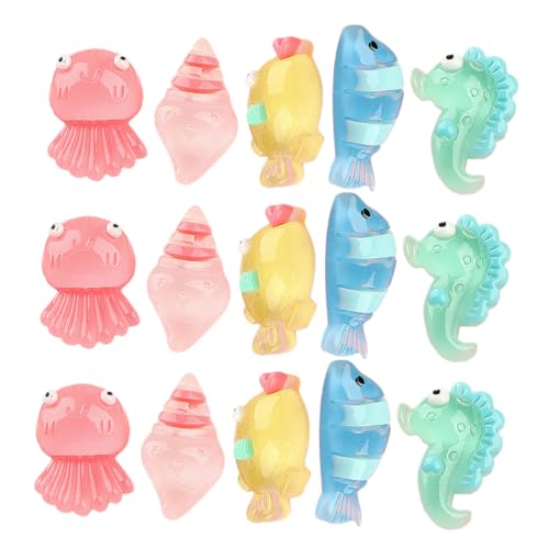 FRCOLOR 20 Stück Teiliges Leuchtende Meeresbewohner Figuren aus Resin Mini Dekoration für Aquarien Fischbecken Gartenlandschaften und Mehr für und Besondere Anlässe von FRCOLOR