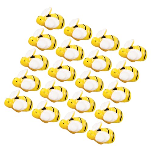 FRCOLOR 20 Stück Teiliges Mini Bienen Resin Figuren für Moosgärten Kleine Handgefertigte Tier Dekorationen Miniatur Bienen für DIY Micro Landschaft Natürliche Gartenverzierung von FRCOLOR