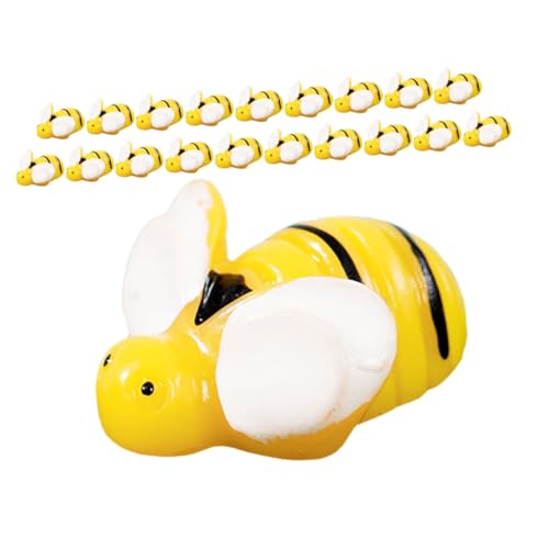FRCOLOR 20 Stück Teiliges Mini Bienen aus Widerstandsfähigem Resin Kleine Figuren für Moosgarten Dekoration Natürliche Gestaltung Langlebige Miniatur Bienen für Basteln und Partydeko von FRCOLOR