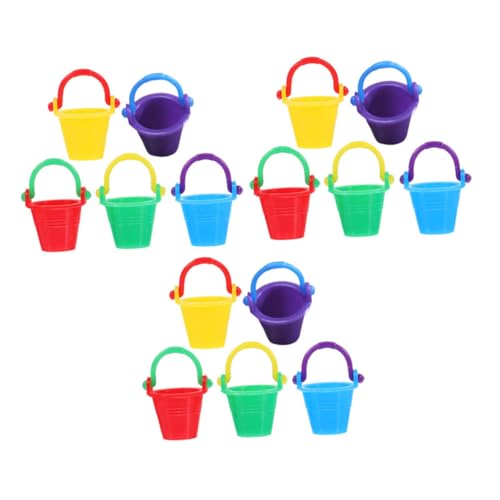 FRCOLOR 20 Stück Teiliges Mini Eimer Miniatureimer Puppenhaus Zubehör Bunte Mini Wasserbehälter Für Puppenhaus Deko Sommer Strand von FRCOLOR
