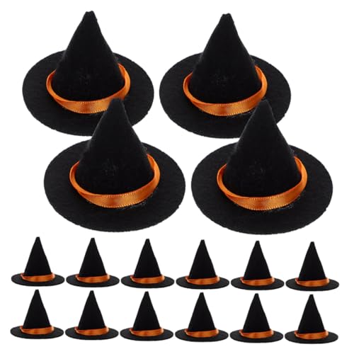 FRCOLOR 20stücke Pack Miniatur-zaubererhüte Aus Filz Bastelhüte Für Puppen Hexenhut-weinflaschenaufsatz Mini-bastelhüte Halloween-dekoration Party-accessoires Winzige von FRCOLOR