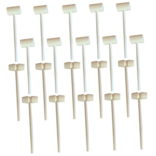 FRCOLOR 20 Stück Teiliges Mini Holzhammer aus Natürlichem Holz Glatte Oberfläche Sicher und Geruchlos für DIY Basteln Holzhammer für Kuchen und Ostereier Pädagogisches Hammer von FRCOLOR