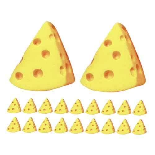 FRCOLOR 20 Stück Teiliges Mini Käse Modell Realistisch Detailgetreu Künstlich Miniatur Käse Dekoration Puppenhaus Küche DIY Bastelzubehör von FRCOLOR
