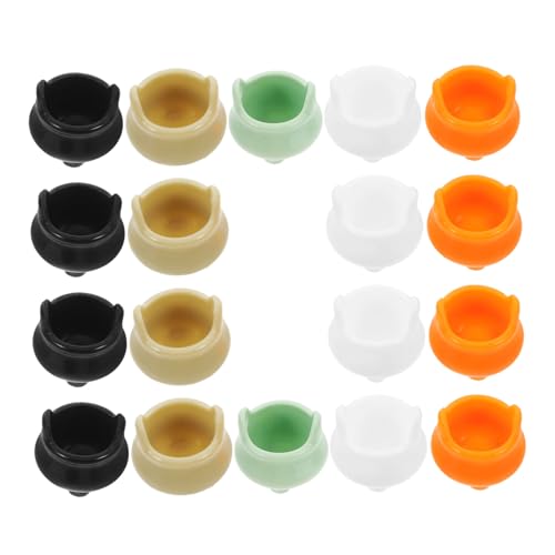 FRCOLOR 20 Stück Teiliges Mini Kessel aus Kunststoff Leichte Halloween Deko für Puppenhaus und Party Realistische Miniatur Kessel mit Detailreicher Gestaltung Gemischt als Herbstliches von FRCOLOR