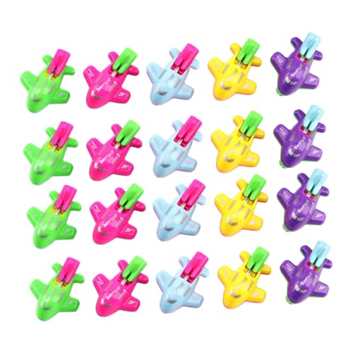 FRCOLOR 20 Stück Teiliges Mini Pfeifflugzeug Bunte Sichere Kunststoffmodelle Pädagogisch Fördert und Sensorikfähigkeiten für Partys und Outdoor Spielspaß Zufällige Farbe Zufällige Farbe von FRCOLOR