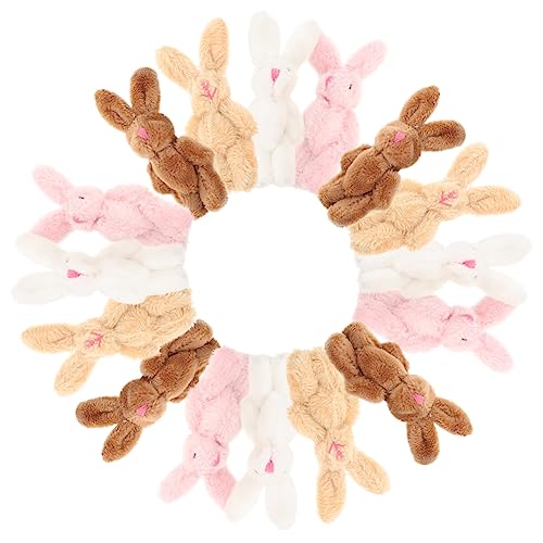 FRCOLOR 20 Stück Teiliges Mini Plüsch Kaninchen Bunte Kleine Stoffhasen mit Beweglichen Gelenken Weiche Bunny Puppe für DIY Dekoration Geschenkideen und Party Deko von FRCOLOR