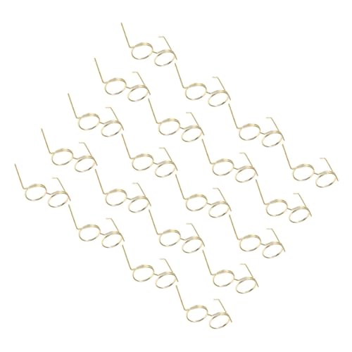FRCOLOR 20 Stück Teiliges Mini Puppenbrillen aus Goldfarbenem Metall Linsenlose Runde Rahmen Dekorative Brillen für Puppenhaus Zubehör Vielseitig für Puppenkostüme und DIY von FRCOLOR