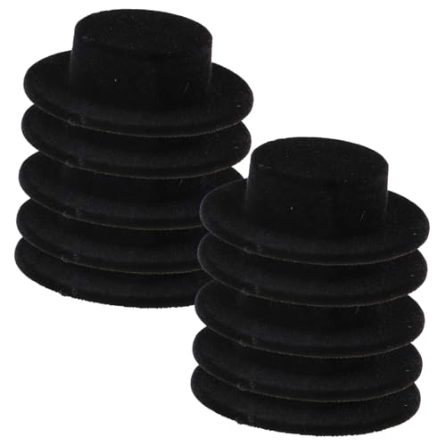 FRCOLOR 20 Stück Teiliges Mini Puppenhut Schwarze Filz Miniatur Hüte aus Resin und Velours Leichte DIY Bastelaccessoires für Weihnachts und Partydekoration Geeignet für Puppen und von FRCOLOR
