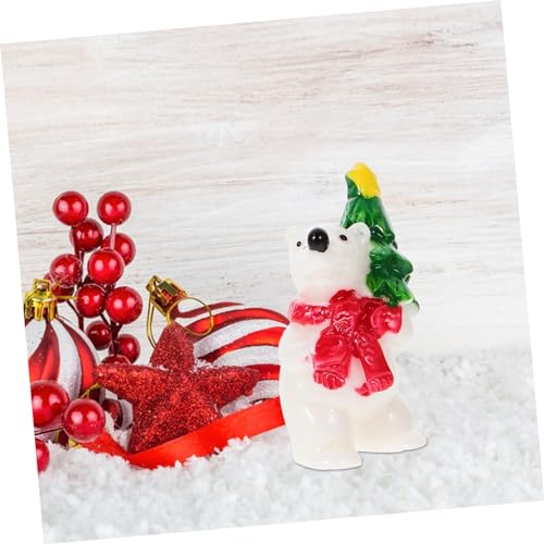 FRCOLOR 20 Stück Teiliges Mini Weihnachtsfiguren Kleine Weihnachtsbären und Pinguine aus Resin Dekorative Miniatur Weihnachtsdeko für Party Tisch und DIY Mikrolandschaft Bunte Detailreiche von FRCOLOR