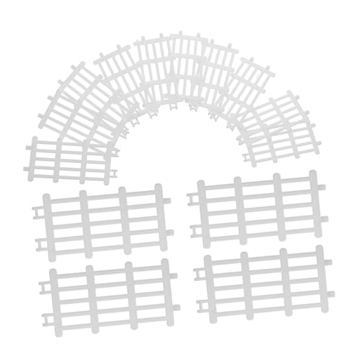 FRCOLOR 20 Stück Teiliges Miniatur Bauernhofzaun Kunststoff Mini Zäune für Sandtisch Deko DIY Mikrolandschaft Zubehör Weiße Kleine Farmzaun Figuren für Puppenhaus und Gartendeko von FRCOLOR