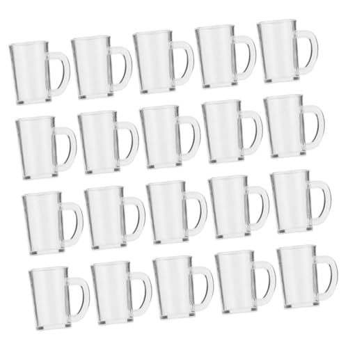 FRCOLOR 20 Stück Teiliges Miniatur Bierkrug aus Resin Transparente Miniatur Bierbecher für Puppenhaus Dekoration für Dioramen und Sammelobjekte von FRCOLOR