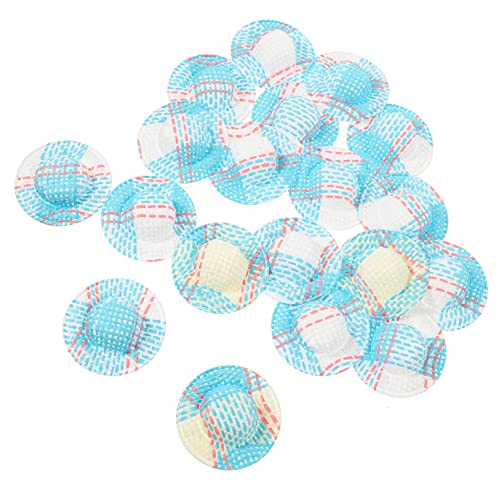 FRCOLOR 20 Stück Teiliges Miniatur Gewebte Strohhüte Handgefertigte Kleine Hüte für Puppenhaus Dekoration DIY Bastelzubehör Lebensechte Mini Hüte für Scrapbook Schmuck und Partydeko von FRCOLOR