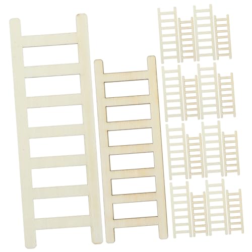 FRCOLOR 20 Stück Teiliges Miniatur Holzleiterset Natürliche Miniaturpuppenhaus Leiter Stabile Unverzierte Holzleitern für Puppenhäuser Miniaturgärten und Bastelprojekte von FRCOLOR
