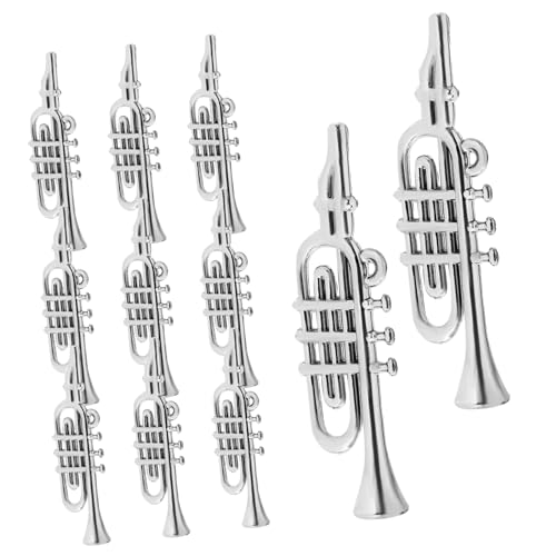 FRCOLOR 20 Stück Teiliges Miniatur Musikinstrumente aus Kunststoff Detailgetreu Stabile Weihnachtsbaum Deko DIY Schmuck für Weihnachtskranz und Party als Xmas Miniaturen Silberfarben von FRCOLOR