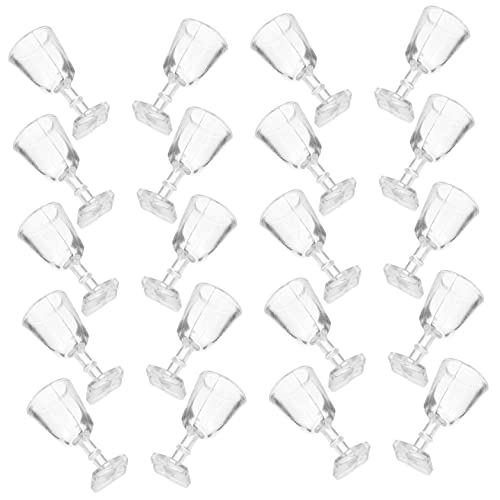 FRCOLOR 20 Stück Teiliges Miniatur Weingläser Transparente Mini Kelche mit Quadratischem Boden Puppenhaus Zubehör Kinderfreundliches Küchen Langlebig und Bruchsicher für von FRCOLOR