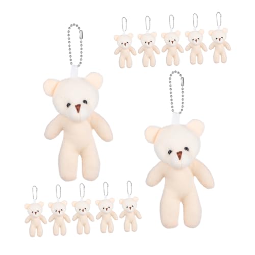 FRCOLOR 20 Stück Teiliges Niedlicher Tragbarer Bären Schlüsselanhänger Verschleißfester Stoffbär Anhänger Kompakter Bär Taschencharme für Rucksack und Schlüsselbund von FRCOLOR