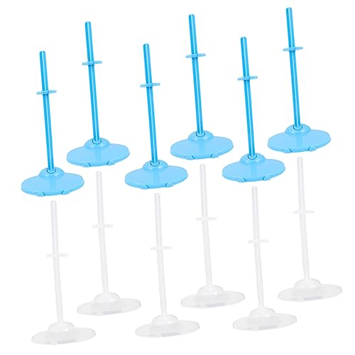 FRCOLOR 20 Stück Teiliges Puppenständer aus Robustem Transparent und Blau Puppenhalter zur Sicheren Fixierung von Spielzeugpuppen Langlebig und Zubehör für Mädchen und Sammelfiguren von FRCOLOR