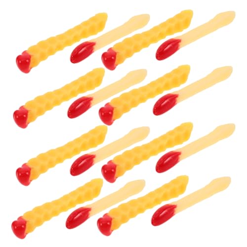 FRCOLOR 20 Stück Teiliges Realistisch Geformte Fake Pommes Frites mit Gewelltem Rand Lebensechte Simulations Lebensmittel Spielzeuge aus PVC für Restaurantdekoration Fotorequisiten Party von FRCOLOR