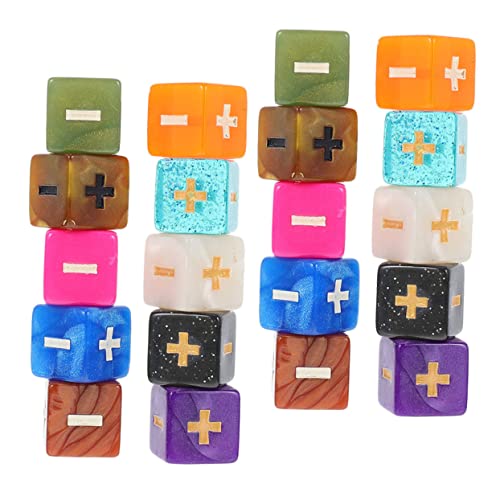 FRCOLOR 20 Stück Teiliges Rechenwürfel aus Robustem Acryl Pädagogisches Mathe mit Plus und Minuszeichen Glatte Oberfläche Lernmaterial für Party Zubehör Zufällige Farbe von FRCOLOR