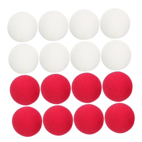 FRCOLOR 20 Stück Teiliges Schwamm Clownnasen Weiß und Rot Leichte Cosplay Requisiten für Halloween und Weihnachtsfeiern Lustige Partyaccessoires für Kostümspiele und Bühnenauftritte von FRCOLOR