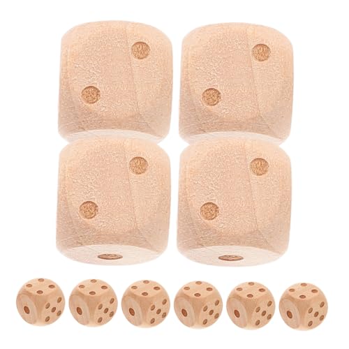 FRCOLOR 20 Stück Teiliges Set Holz Würfel mit Abgerundeten Ecken Stabile Numerische Würfel für Brettspiele und Party aus Naturbelassenem Holz von FRCOLOR