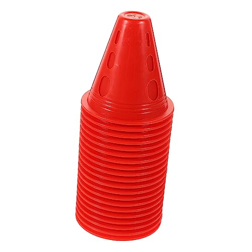 FRCOLOR 20 Stück Teiliges Verkehrshütchen aus Stabilem Hohe Trainingskegel mit Belüftungslöchern Windbeständige Straßenblocker für Rollschuh und Agilitätstraining Kompakt und Langlebig von FRCOLOR