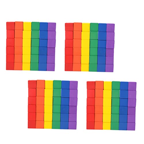 FRCOLOR 200 Stück Teiliges Buntes Holz Würfel und Quadratische Bastelblöcke Präzise Geschnittene DIY Würfel für Kreative und Erwachsene Sichere Glatte Holzwürfel Gestalten von FRCOLOR