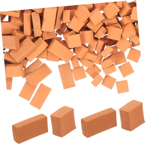 FRCOLOR 200 Stück Teiliges Miniatur Ziegelstein Realistische Simulation Langlebige Bausteine für Sandtisch Mikro Landschaft Puppenhaus und DIY Modellbau Zubehör als von FRCOLOR