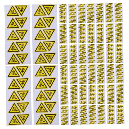 FRCOLOR 200 Stück Warnzeichenaufkleber Warnzeichen Alarmzeichen Warnschild für gefährliche Spannung Elektrisches Gefahrenschild Achten Sie auf Handsymbol Risikozeichen PVC Gelb von FRCOLOR
