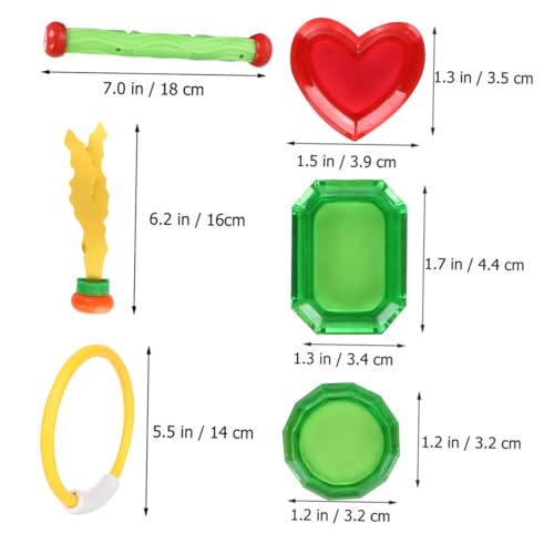 FRCOLOR 21 Stück Teiliges Tauchspielzeug Sichere Tauchringe und Sticks aus Hochwertigem Kunststoff Anfänger Poolspielzeug für Mädchen Jungen Fördert Unterwasser tauchspaß Zufällige Farbe von FRCOLOR