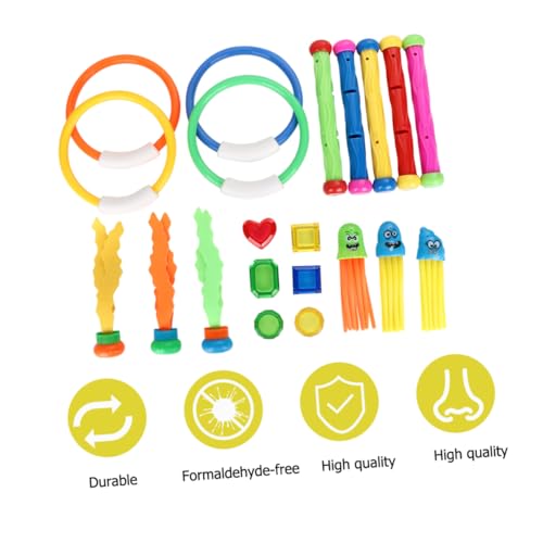 FRCOLOR 21 Stück Teiliges Tauchsport für Bunte Tauchringe Sticks und Seetang für Anfänger Wasserspielzeug für Pool Tauchen Zufällige Farbe Zufällige Farbe FRCOLOR 21 Stück Teiliges Tauchsport für Bunte Tauchringe Sticks und Seetang für Anfänger Wasserspielzeug für Pool Tauchen Zufällige Farbe Zufällige Farbe von FRCOLOR