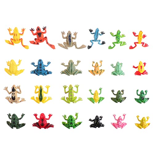 FRCOLOR Kleiner Frosch Figuren Satz 24 Stücke Künstliche Frösche Spielzeug aus PVC für Dekoration im Garten Aquarium und Klassenraum von FRCOLOR