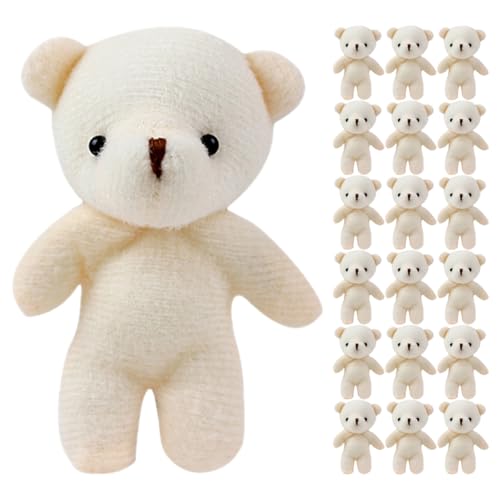 FRCOLOR 24 Stück Mini Bär Schlüsselanhänger Charms Plüsch Tierchen für Taschen Rucksäcke und Handtaschen Deko Süße Anhänger für Erwachsene von FRCOLOR