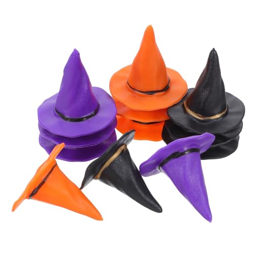 FRCOLOR 24 Stück Miniatur Hexenhüte Halloween Dekoration für Flaschen Puppenhaus Zubehör Diy Bastelmaterialien für Party und Feiertagsfeiern von FRCOLOR